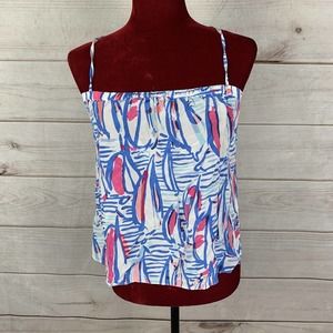 Lilly Pulitzer Lei Lei Halter Silk Sailboat Top